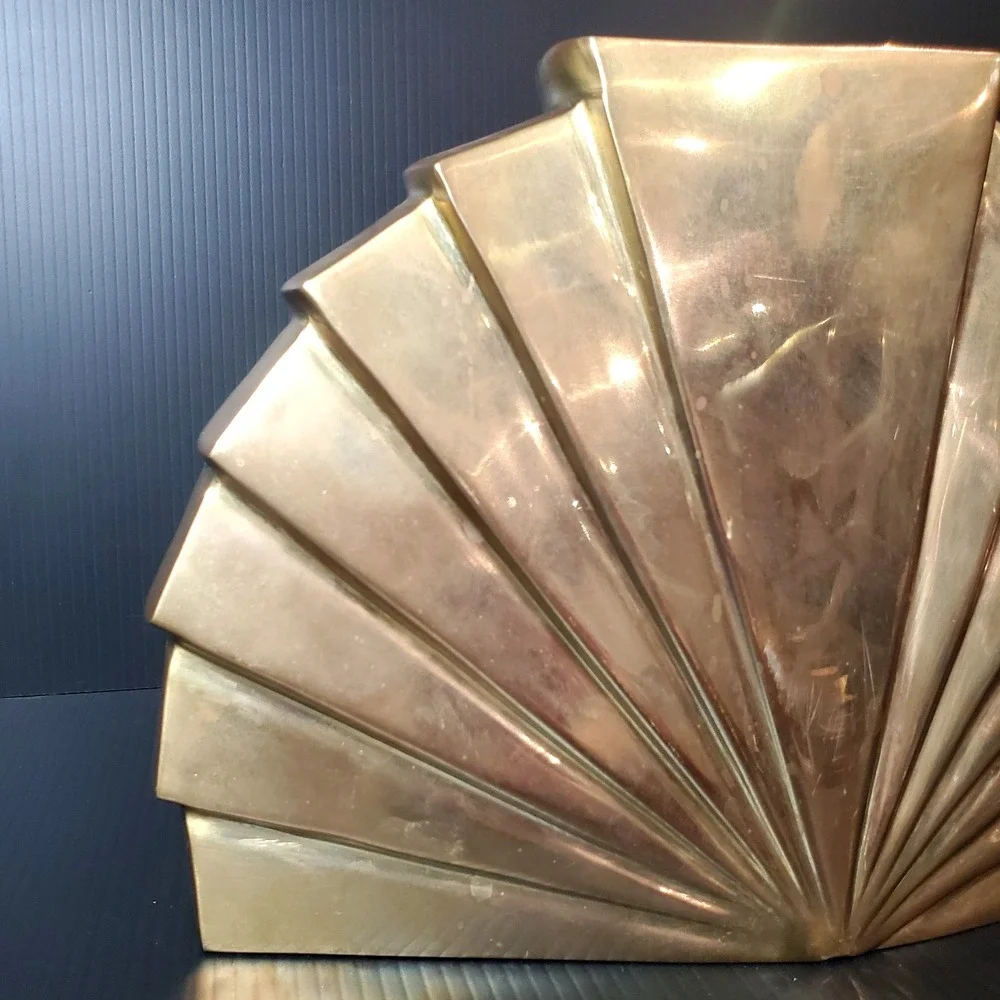 Rosenthal‎ Netter Brass Fan Vase Art Deco MCM 60s 70s 80s Hollywood Regency